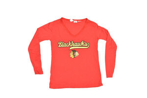 NEW NHL Chicago Blackhawks Women's V-Neck Long Sleeve Red Concepts Sport Sz M